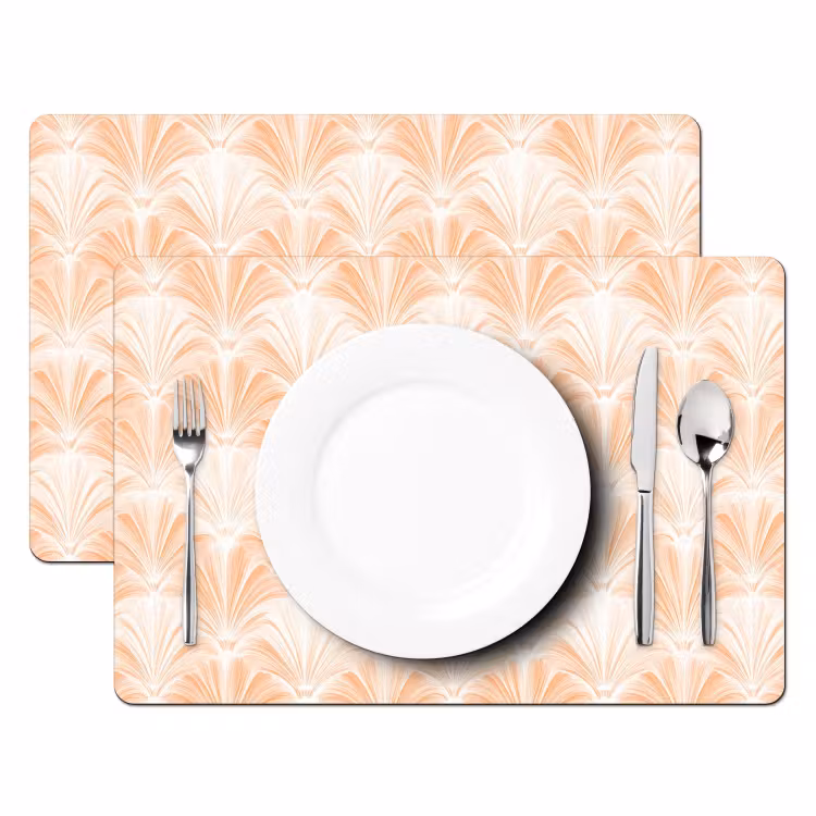 Waaier - Patroon - Perzik Placemat vinyl groot 368 -zzsfeer2_Kitchenyeah-website