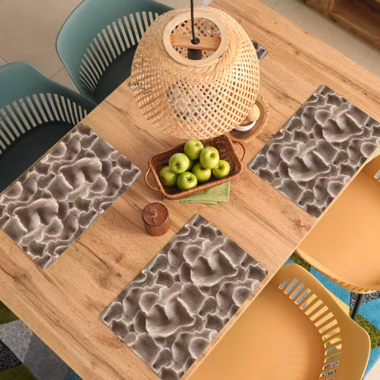 Waaiervorm - Beige - Vezel textuur Placemat vinyl groot 368 -zzsfeer5_Kitchenyeah-website