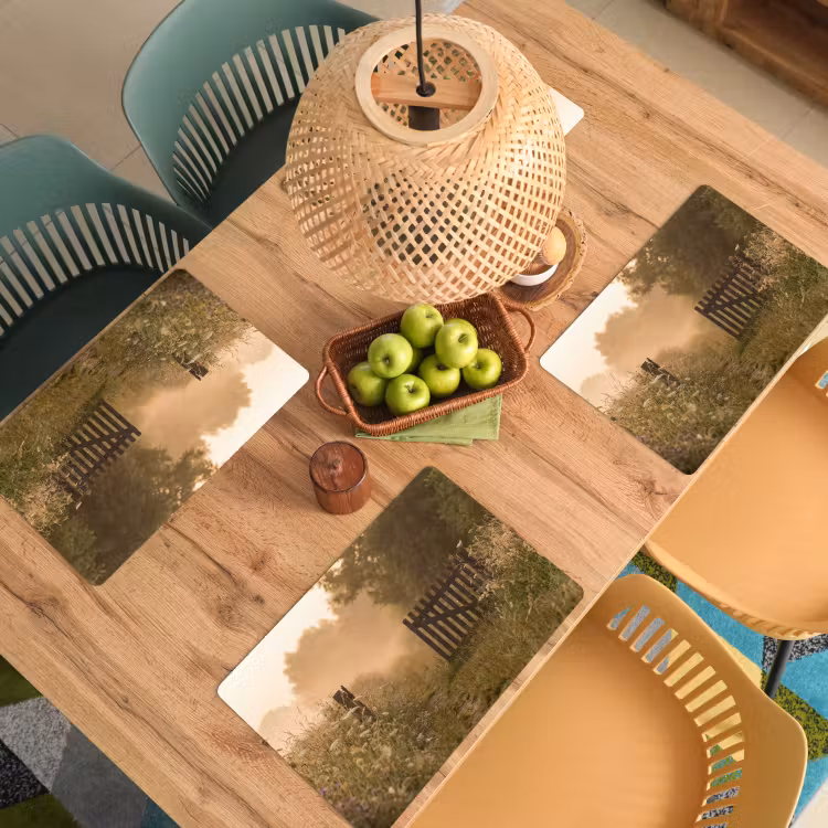 Hek - Natuur - Mist - Veld Placemat vinyl groot -zzsfeer5_Kitchenyeah-website