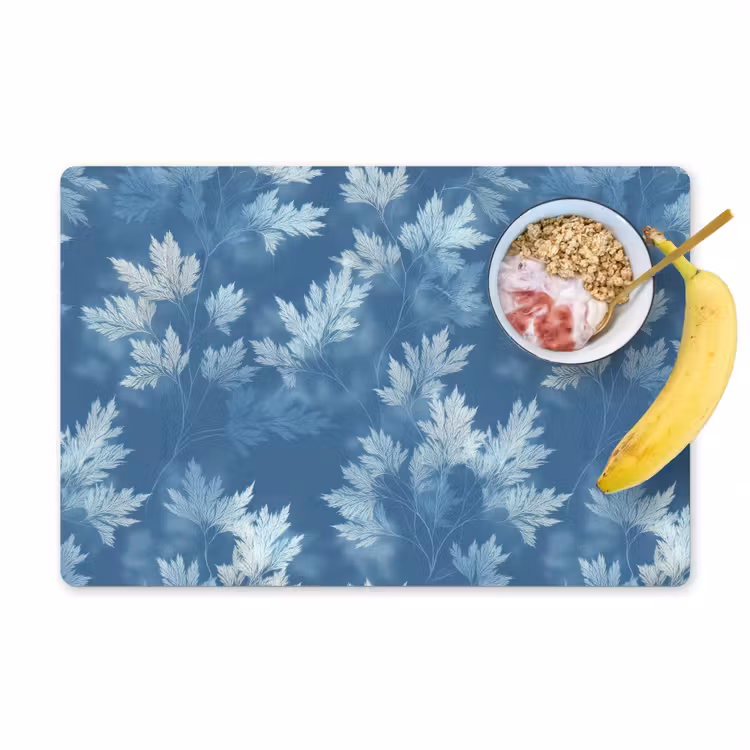 Varen - Botanisch - Patroon - Grijsblauw Placemat vinyl groot 368 -zzzproduct_Kitchenyeah-website