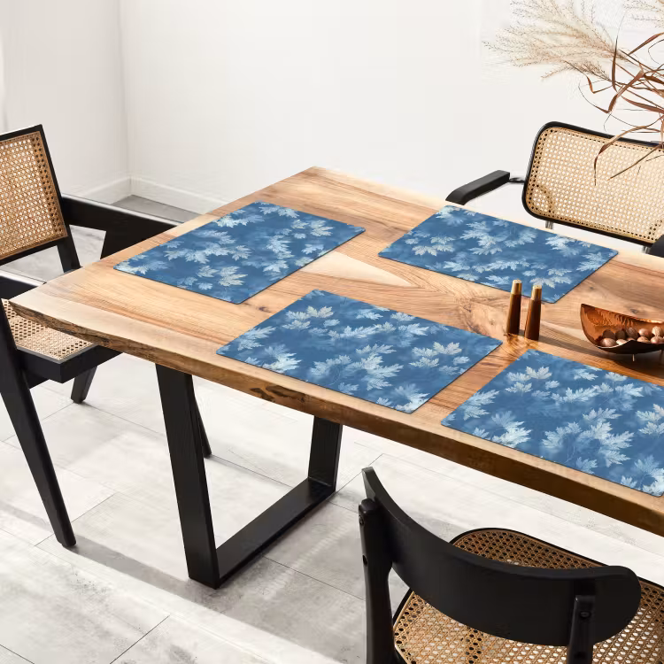 Varen - Botanisch - Patroon - Grijsblauw Placemat vinyl groot 368 -zzsfeer4_Kitchenyeah-website