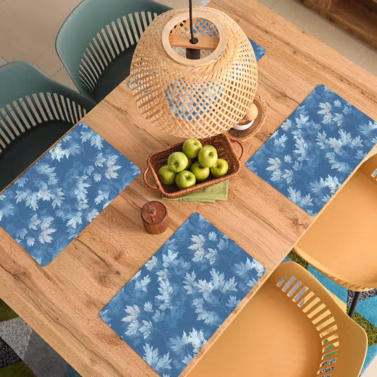Varen - Botanisch - Patroon - Grijsblauw Placemat vinyl groot 368 -zzsfeer5_Kitchenyeah-website