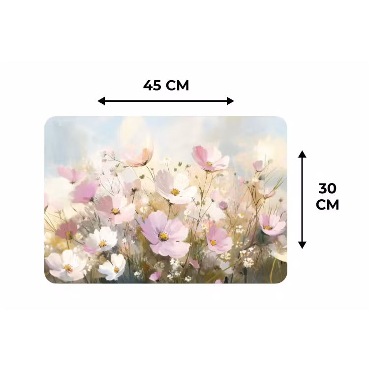 Bloemenveld - Lichte tinten - Geschilderd Placemat vinyl groot -specs