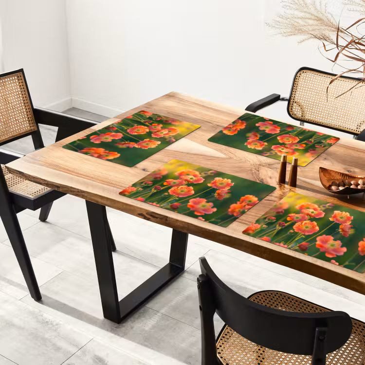 Bloemenveld - Zonnestralen - Oranje Placemat vinyl groot -zzsfeer4_Kitchenyeah-website