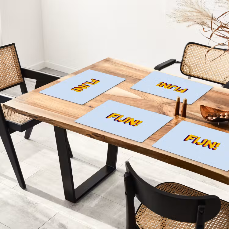Fijn - Geel - Oranje Placemat vinyl groot -zzsfeer4_Kitchenyeah-website