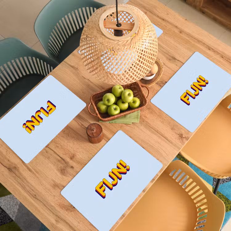 Fijn - Geel - Oranje Placemat vinyl groot -zzsfeer5_Kitchenyeah-website