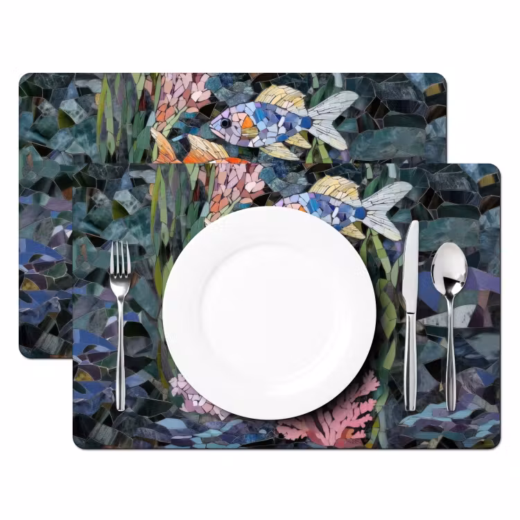 Vissen - Koraal - Zee - Mozaïek Placemat vinyl groot -zzsfeer2_Kitchenyeah-website
