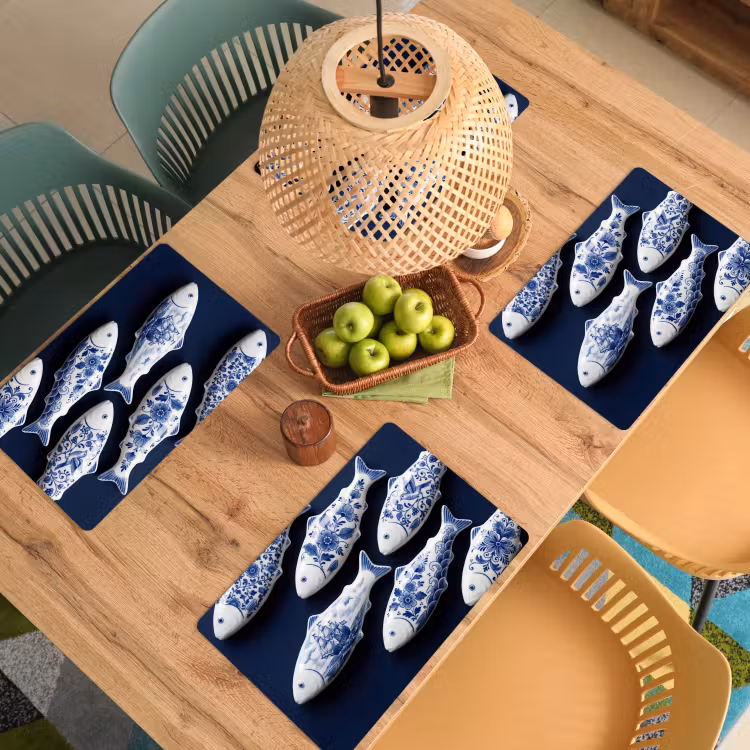 Vissen - Delfts - Blauw - Keramiek Placemat vinyl groot -zzsfeer5_Kitchenyeah-website