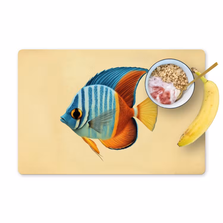 Vis - Vinnen - Blauw - Ogen Placemat vinyl groot -zzzproduct_Kitchenyeah-website