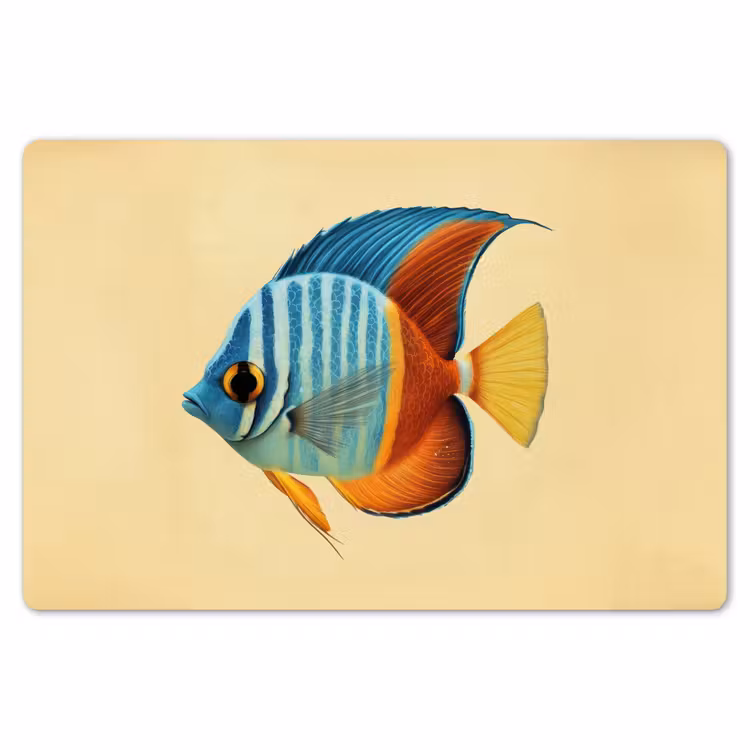 Vis - Vinnen - Blauw - Ogen Placemat vinyl groot -zzsfeer1_Kitchenyeah-website