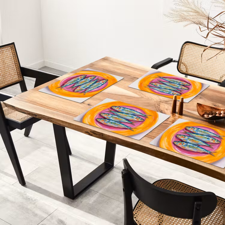 Vis - Vier - Eten - Modern - Kleurrijk Placemat vinyl groot -zzsfeer4_Kitchenyeah-website