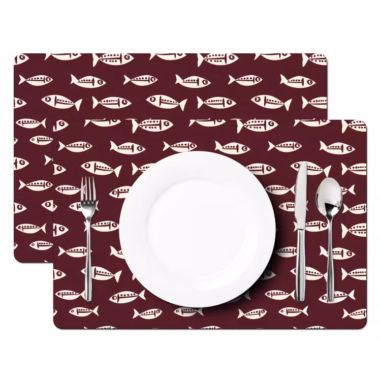 Vissen - Grafisch - Patroon - Donker Placemat vinyl groot 368 -zzsfeer2_Kitchenyeah-website