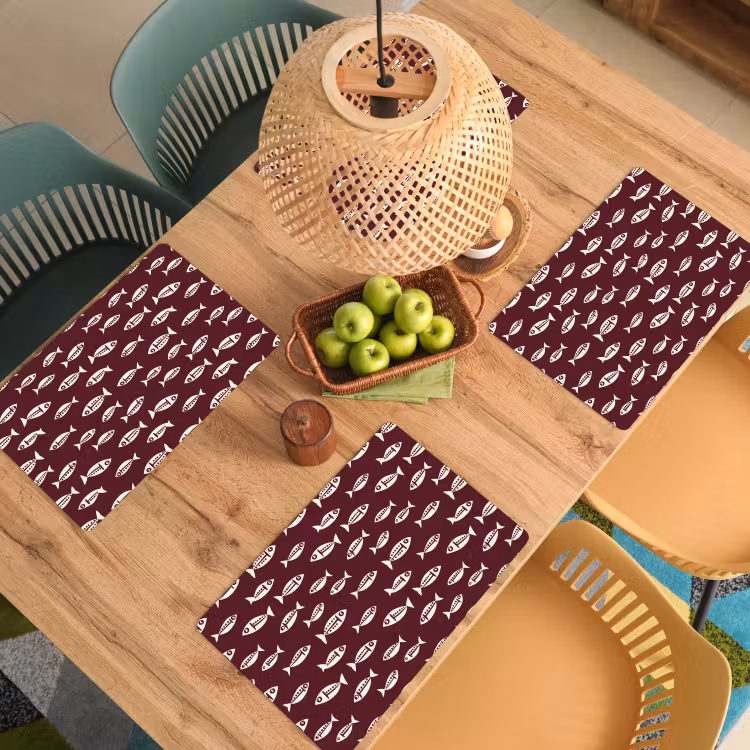 Vissen - Grafisch - Patroon - Donker Placemat vinyl groot 368 -zzsfeer5_Kitchenyeah-website