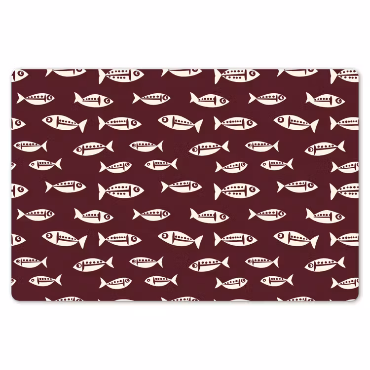 Vissen - Grafisch - Patroon - Donker Placemat vinyl groot 368 -zzsfeer1_Kitchenyeah-website