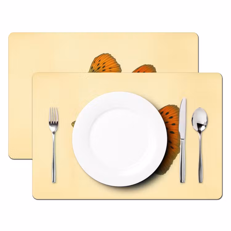 Vis - illustratie - Stippen - Oranje Placemat vinyl groot -zzsfeer2_Kitchenyeah-website