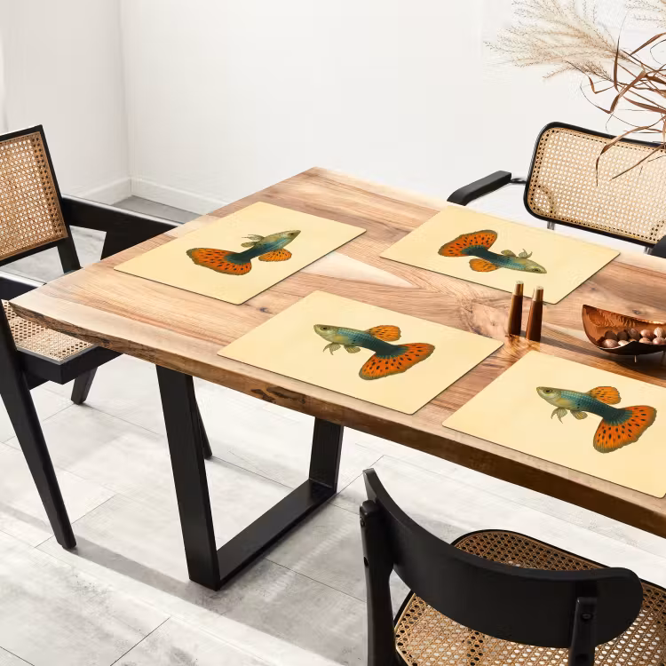 Vis - illustratie - Stippen - Oranje Placemat vinyl groot -zzsfeer4_Kitchenyeah-website