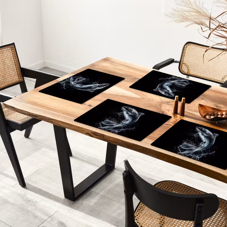 Vis - Koi - Zwart - Water Placemat vinyl groot -zzsfeer4_Kitchenyeah-website