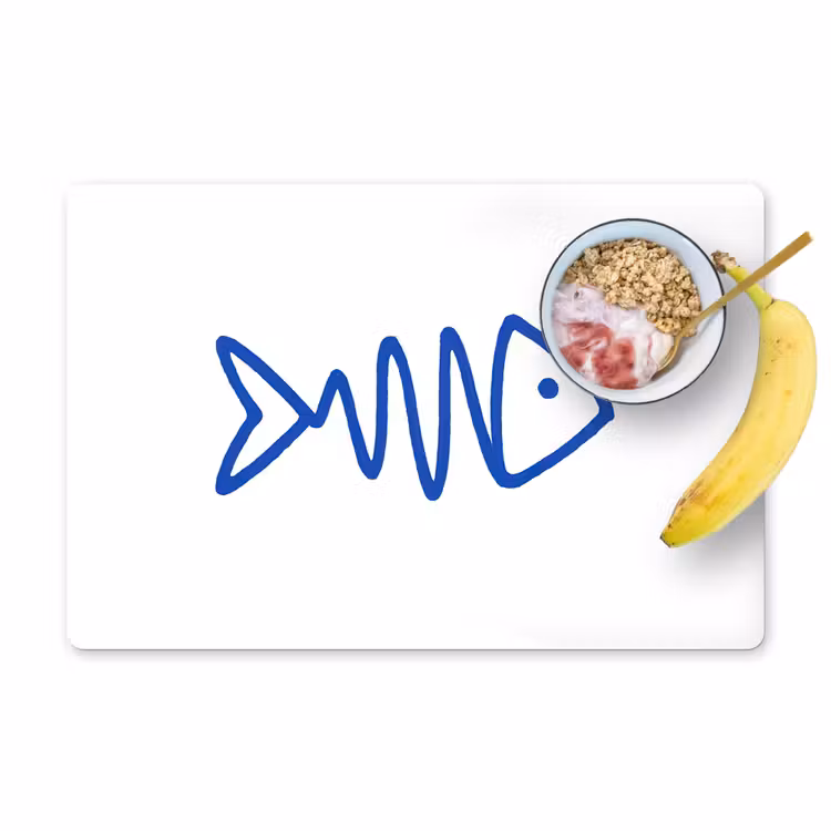 Vis - Minimalistisch - Blauw - Lijn Placemat vinyl groot -zzzproduct_Kitchenyeah-website