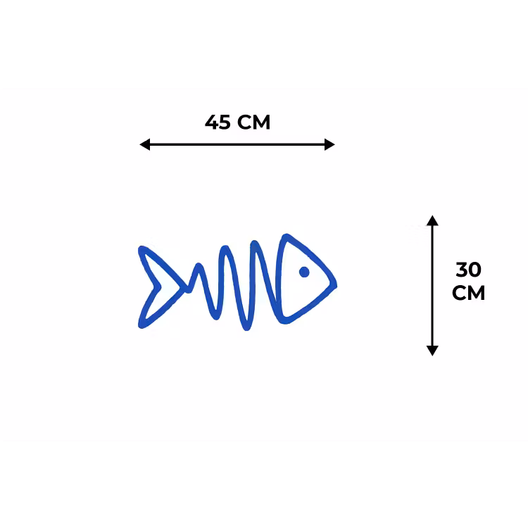 Vis - Minimalistisch - Blauw - Lijn Placemat vinyl groot -specs