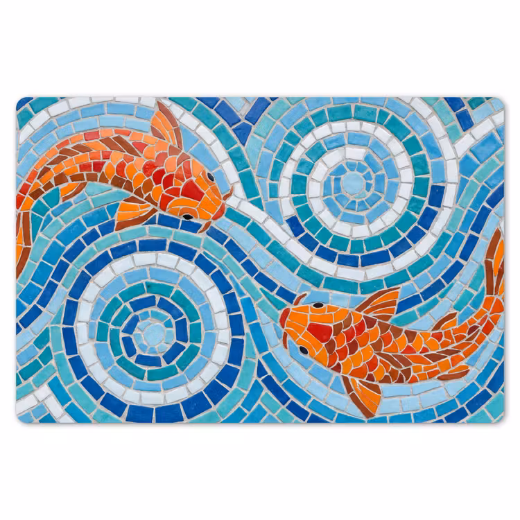 Vis - Mozaïek - Water - Decoratief - Blauw Placemat vinyl groot -zzsfeer1_Kitchenyeah-website