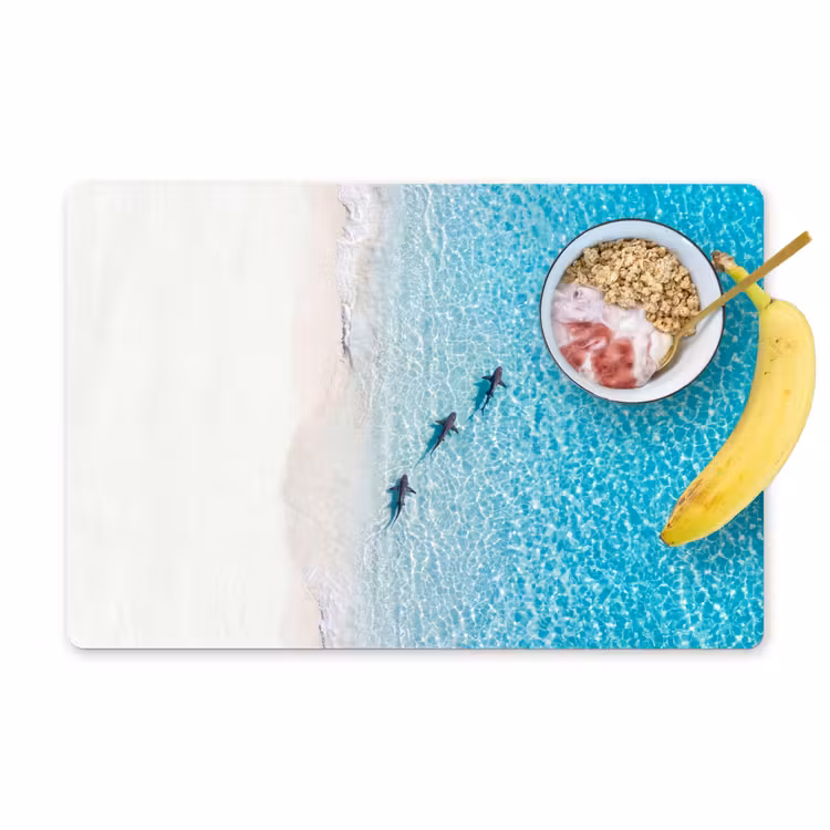 Vis - Oceaan - Strand - Turquoise - Natuur Placemat vinyl groot -zzzproduct_Kitchenyeah-website