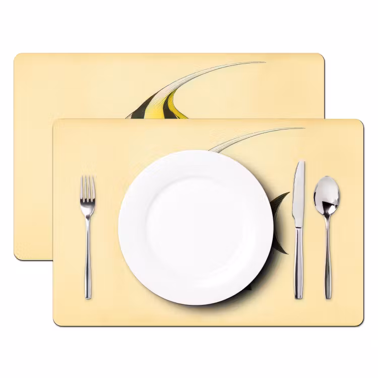Vis - Sierlijk - Rugvin - Geel Placemat vinyl groot -zzsfeer2_Kitchenyeah-website