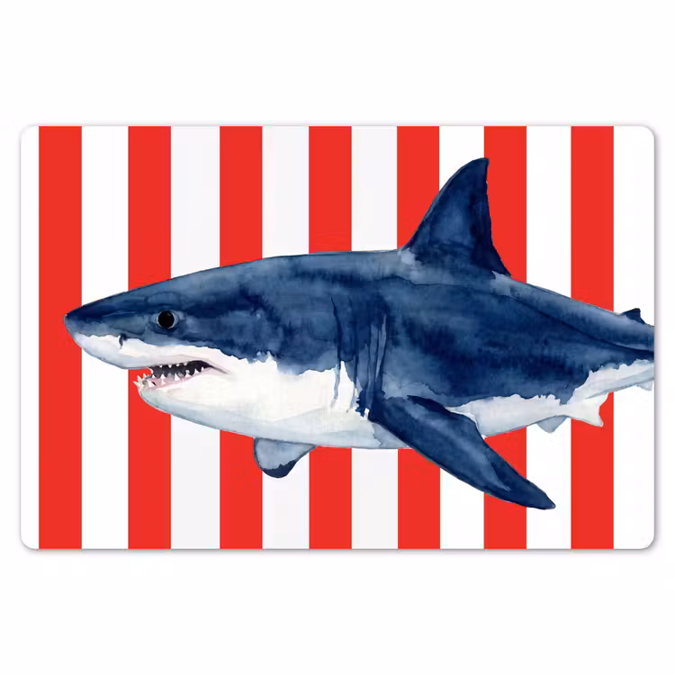 Vis - Haai - Zee - Illustratie - Blauw Placemat vinyl groot -zzsfeer1_Kitchenyeah-website