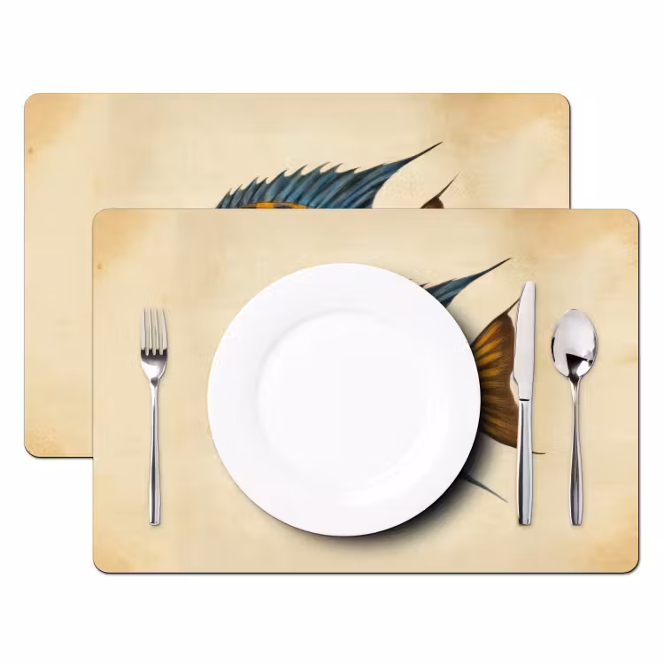 Vis - Tropisch - Strepen - Vinnen Placemat vinyl groot -zzsfeer2_Kitchenyeah-website