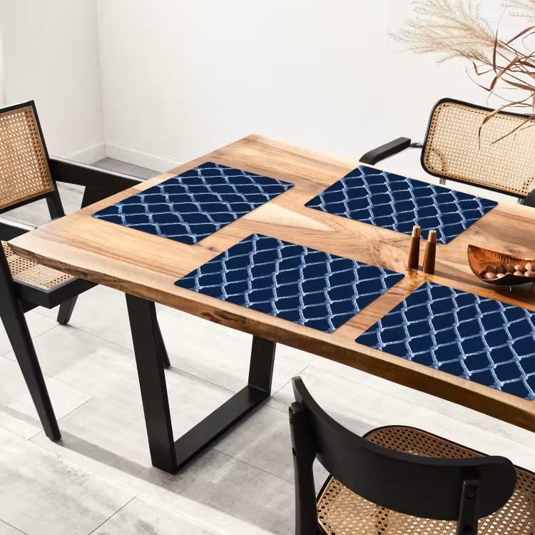Visnet - Touw - Patroon - Marineblauw Placemat vinyl groot 368 -zzsfeer4_Kitchenyeah-website