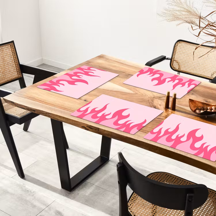 Vlammen - Patroon - Abstract - Modern - Roze Placemat vinyl groot -zzsfeer4_Kitchenyeah-website