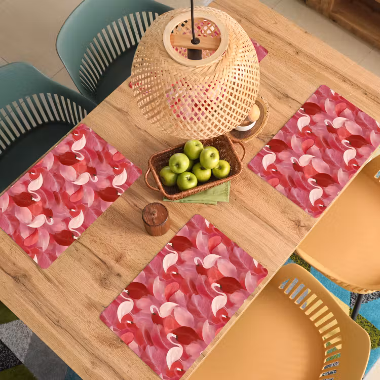 Flamingo - Botanisch - Elegant - Roze - Rood Placemat vinyl groot 368 -zzsfeer5_Kitchenyeah-website