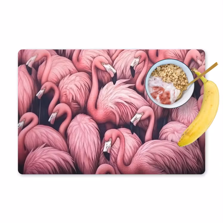 Flamingo - Roze - Dieren Placemat vinyl groot -zzzproduct_Kitchenyeah-website