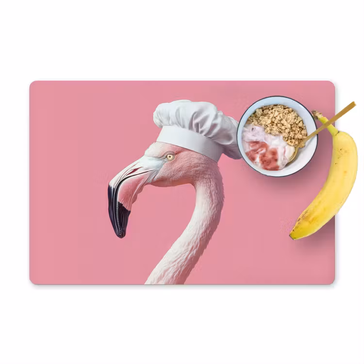 Flamingo - Roze - Koksmuts - Vogel Placemat vinyl groot -zzzproduct_Kitchenyeah-website