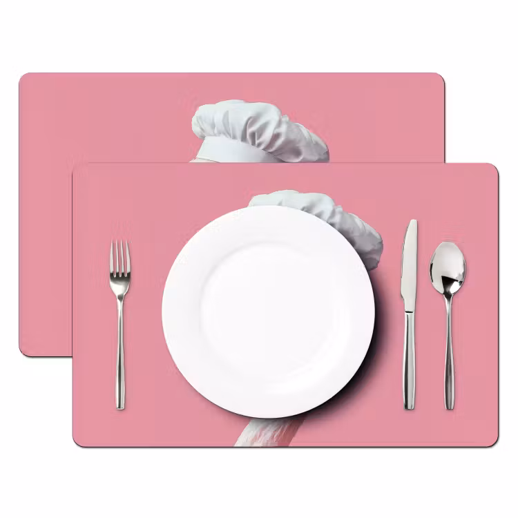 Flamingo - Roze - Koksmuts - Vogel Placemat vinyl groot -zzsfeer2_Kitchenyeah-website