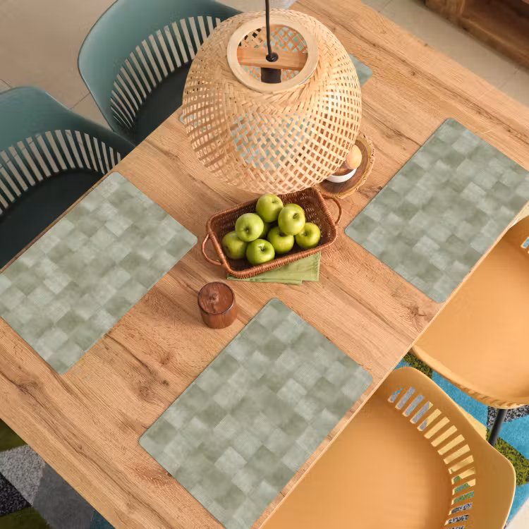 Vlakken - Rustiek - Groen Placemat vinyl groot 368 -zzsfeer5_Kitchenyeah-website