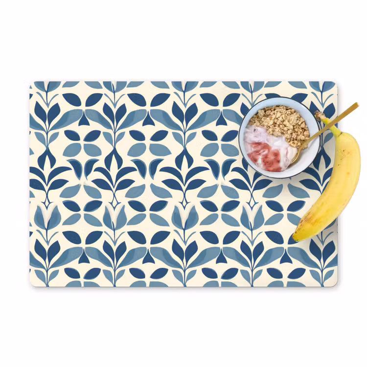 Flora - Modern - Blauw Placemat vinyl groot 368 -zzzproduct_Kitchenyeah-website