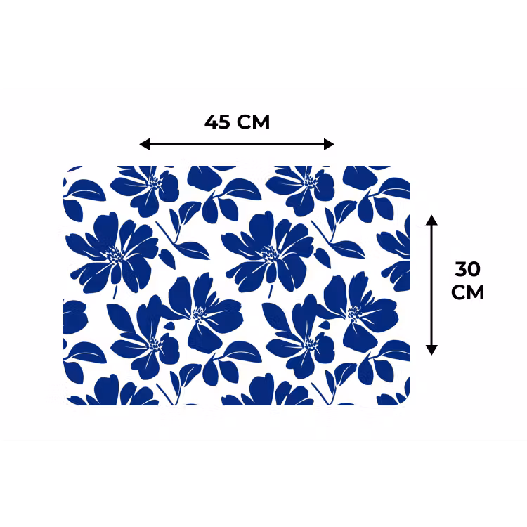Floraal - Modern - Blauw Placemat vinyl groot 368 -specs