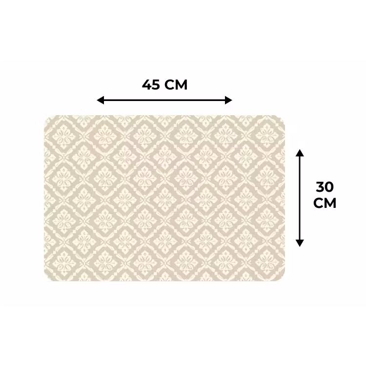 Floraal - Ornament - Beige Placemat vinyl groot 368 -specs
