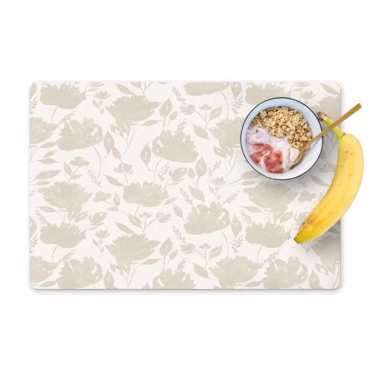 Bloemenpatroon - Silhouet - Wit Placemat vinyl groot 368 -zzzproduct_Kitchenyeah-website