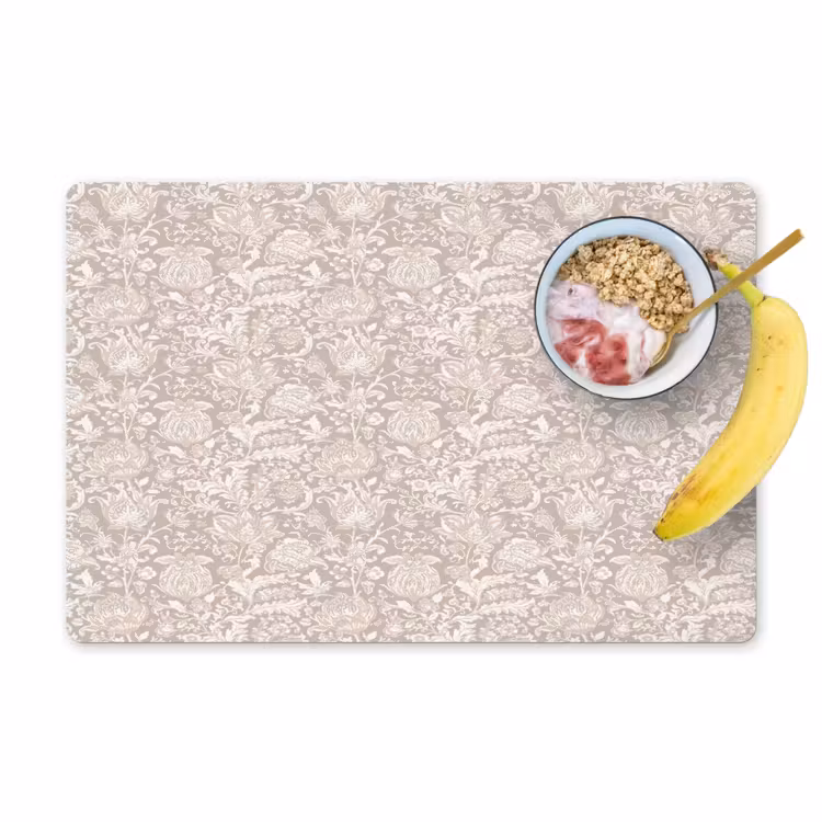 Bloemenprint - Grijs - Crème Placemat vinyl groot 368 -zzzproduct_Kitchenyeah-website