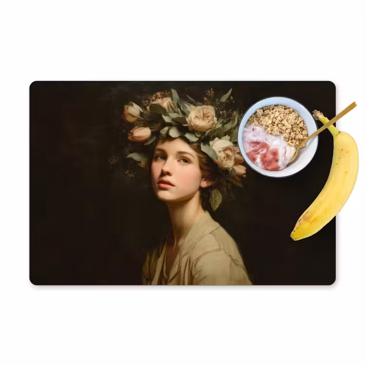 Bloemenstilte - Vrouw - Portret Placemat vinyl groot -zzzproduct_Kitchenyeah-website