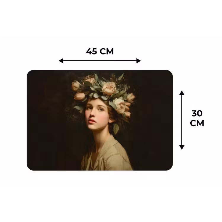 Bloemenstilte - Vrouw - Portret Placemat vinyl groot -specs