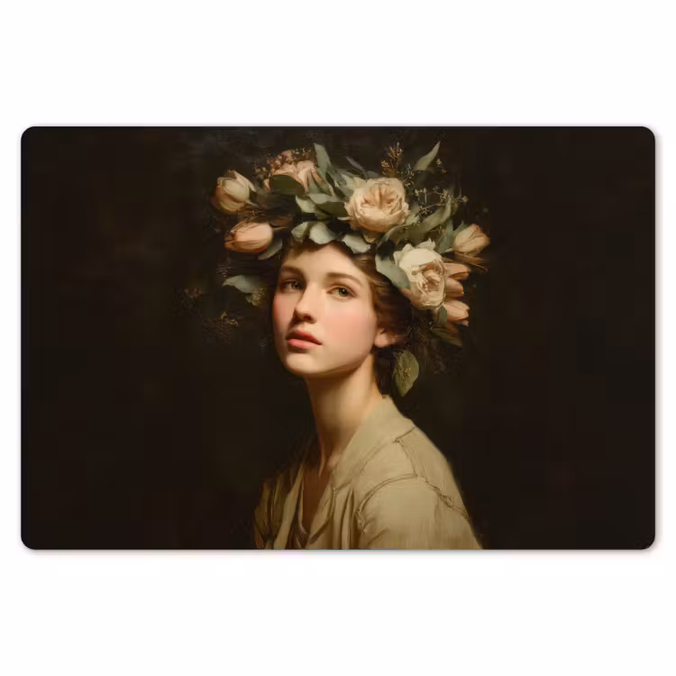 Bloemenstilte - Vrouw - Portret Placemat vinyl groot -zzsfeer1_Kitchenyeah-website