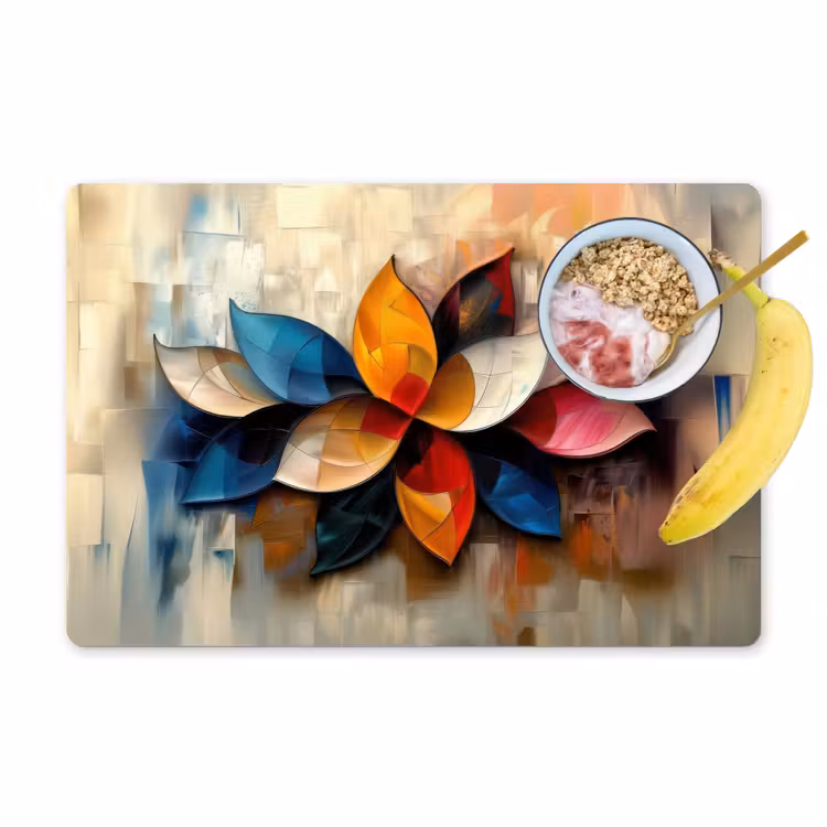 Bloem - Abstract - Kleurrijk - Bladeren Placemat vinyl groot -zzzproduct_Kitchenyeah-website