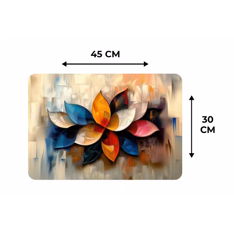 Bloem - Abstract - Kleurrijk - Bladeren Placemat vinyl groot -specs