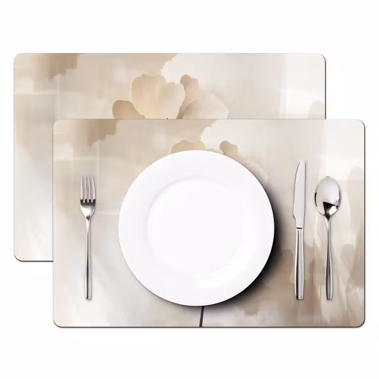 Bloem - Beige - Verf - Schaduw Placemat vinyl groot -zzsfeer2_Kitchenyeah-website