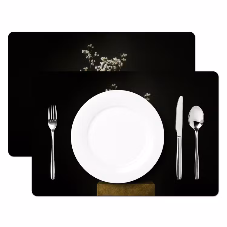 Bloembollen - Wit - Vaas - Minimalistisch Placemat vinyl groot -zzsfeer2_Kitchenyeah-website