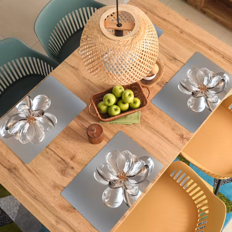 Bloem - Glazen - Doorzichtig Placemat vinyl groot -zzsfeer5_Kitchenyeah-website