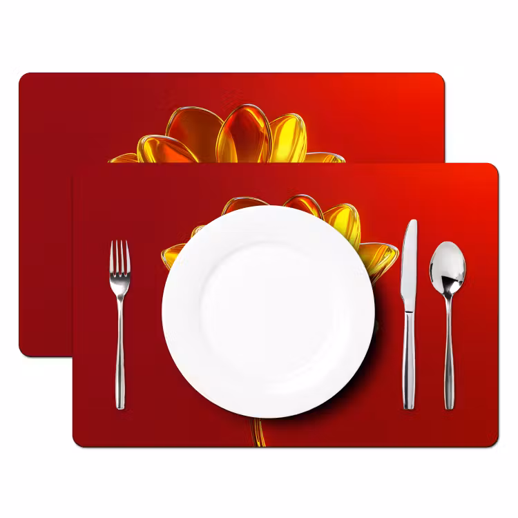 Bloem - Goud - Glazen Placemat vinyl groot -zzsfeer2_Kitchenyeah-website