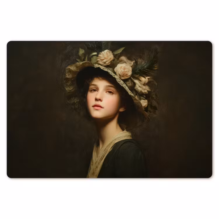 Bloemenhoed - Portret - Vrouw Placemat vinyl groot -zzsfeer1_Kitchenyeah-website